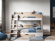 Flair Furnishings Flick Oak Finish Triple Sleeper Bunk Bed Thumbnail