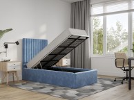 Flair Furnishings Verona Blue Fabric 3ft Single Ottoman Bed Thumbnail