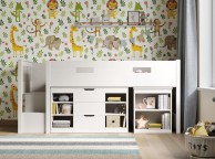 Flair Furnishings Charlie Mid Sleeper Bed Set In White by Flair