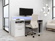 Flair Furnishings Power Z Gaming Desk In White Thumbnail