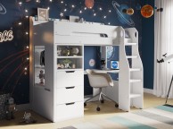 Flair Furnishings Cosmic Storage High Sleeper Bed In White Thumbnail