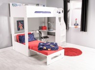 Flair Furnishings Cosmic White High Sleeper Bed With Red Futon Thumbnail