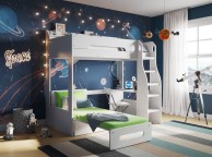 Flair Furnishings Cosmic White High Sleeper Bed With Green Futon Thumbnail