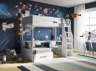 Flair Furnishings Cosmic White High Sleeper Bed With Grey Futon Thumbnail