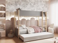 Noomi Tipo Grey Wooden Bunk Bed With Trundle Thumbnail