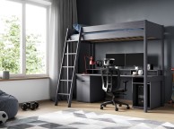 Noomi Tera Grey Wooden Gaming Highsleeper Bed Thumbnail