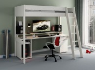 Noomi Tera White Wooden Gaming Highsleeper Bed Thumbnail