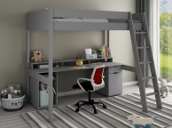 Noomi Tera Grey Wooden Small Double Gaming Highsleeper Bed Thumbnail