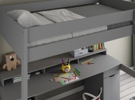 Noomi Tera Grey Wooden Small Double Gaming Highsleeper Bed Thumbnail