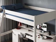 Noomi Tera White Wooden Small Double Gaming Highsleeper Bed Thumbnail