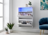 GFW Galicia White Gloss LED Wall Hanging Shoe Cabinet Thumbnail