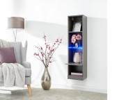 GFW Galicia Grey Gloss LED Wall Hanging Shelf Unit Thumbnail