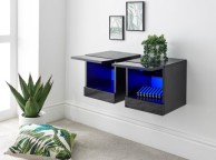 GFW Galicia Black Gloss LED Pair Of Wall Hanging Bedsides Thumbnail