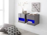 GFW Galicia Grey Gloss LED Pair Of Wall Hanging Bedsides Thumbnail