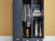 GFW Kendal 3 Door 3 Drawer Wardrobe In Slate Blue Thumbnail