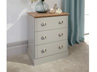 GFW Kendal 3 Drawer Chest In Grey Thumbnail