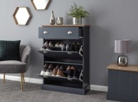 GFW Kendal Deluxe Shoe Cabinet In Slate Blue Thumbnail