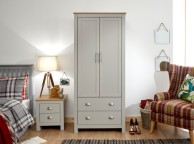 GFW Lancaster 2 Door 2 Drawer Wardrobe In Grey Thumbnail