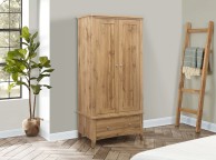 Birlea Hampstead Oak Finish 2 Door 1 Drawer Wardrobe Thumbnail