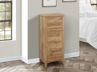 Birlea Hampstead Oak Finish 5 Drawer Tall Narrow Chest Thumbnail