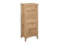 Birlea Hampstead Oak Finish 5 Drawer Tall Narrow Chest Thumbnail