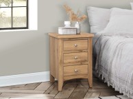 Birlea Hampstead Oak Finish 3 Drawer Bedside Thumbnail