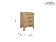 Birlea Hampstead Oak Finish 3 Drawer Bedside Thumbnail