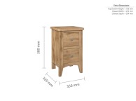 Birlea Hampstead Oak Finish 2 Drawer Bedside Thumbnail