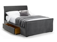 Julian Bowen Capri 5ft Kingsize Dark Grey Velvet Fabric Storage Bed Thumbnail