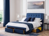 Julian Bowen Fullerton 5ft Kingsize Blue Fabric Storage Bed Frame Thumbnail