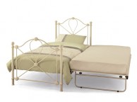Serene Lyon 3ft  Single Ivory Gloss Metal Guest Bed Frame Thumbnail