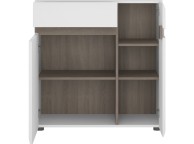 FTG Chelsea Living 1 drawer 2 door sideboard in white with an Truffle Oak Trim (85cm) Thumbnail