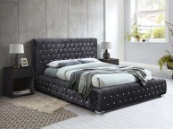 Birlea Grande 5ft Kingsize Black Crushed Velvet Fabric Bed Frame Thumbnail