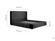 Birlea Grande 6ft Super Kingsize Black Crushed Velvet Fabric Bed Frame Thumbnail