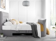 Kaydian Falmer 4ft6 Double Marbella Grey Fabric Ottoman TV Bed Thumbnail