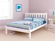 Friendship Mill Shaker Low Foot End 3ft6 Large Single Pine Wooden Bed Frame In White Thumbnail
