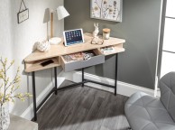 GFW Telford Corner Desk In Light Oak And Grey Thumbnail