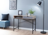 GFW Telford Computer Desk In Light Oak And Grey Thumbnail