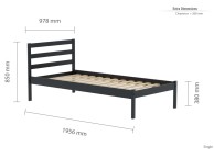 Birlea Luka 3ft Single Black Pine Wooden Bed Frame Thumbnail