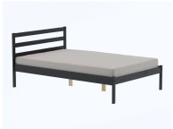 Birlea Luka 4ft Small Double Black Pine Wooden Bed Frame Thumbnail