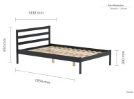 Birlea Luka 4ft6 Double Black Pine Wooden Bed Frame Thumbnail