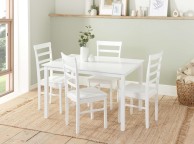Birlea Cottesmore Rectangular Dining Set With 4 Upton Chairs In White Thumbnail