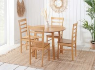 Birlea Pickworth Round Dining Set With 4 Upton Chairs In Oak Thumbnail