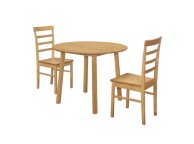 Birlea Pickworth Round Dining Set With 2 Upton Chairs In Oak Thumbnail