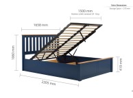 Birlea Phoenix 5ft Kingsize Navy Blue Ottoman Lift Wooden Bed Frame Thumbnail