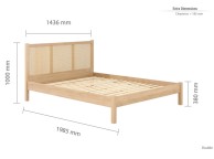 Birlea Croxley Rattan And Oak Finish 4ft6 Double Bed Frame Thumbnail