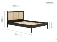 Birlea Croxley Rattan And Black Finish 5ft Kingsize Bed Frame Thumbnail