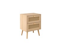 Birlea Croxley Rattan And Oak Finish 2 Drawer Bedside Thumbnail