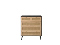 Birlea Croxley Rattan And Black Finish 5 Drawer Chest Thumbnail