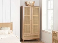 Birlea Croxley Rattan And Oak Finish 2 Door 1 Drawer Wardrobe Thumbnail